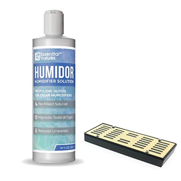 Humidor Solution & Humidor Humidifier Combo, (16oz Per Bottle) Propylene Glycol for Travel Humidor Humidifiers