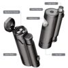 TOPKAY Torch Lighter, Cigar Lighter, Pipe Lighter, Adjustable Jet Flame Torch Lighter, Windproof Refillable Butane Gas Torch Lighter with Cigar Punch, Zinc Alloy Material (Sold Without Gas) - Image 3