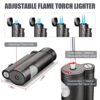 TOPKAY Torch Lighter, Cigar Lighter, Pipe Lighter, Adjustable Jet Flame Torch Lighter, Windproof Refillable Butane Gas Torch Lighter with Cigar Punch, Zinc Alloy Material (Sold Without Gas) - Image 7