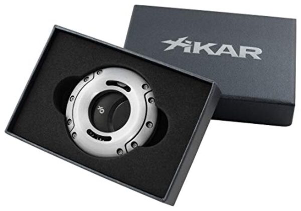 XIKAR XO Double Guillotine Cutter, Dual Stainless Steel Blades, 64 RG, Attractive Gift Box, Silver Black Blades - Image 6