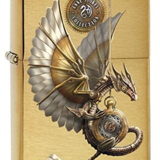 Zippo Lighter: Anne Stokes Steampunk Dragon - Brushed Brass 79281