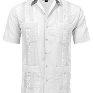 Allsense Men's Short Sleeve Relaxed Fit Cuban Guayabera Shirts