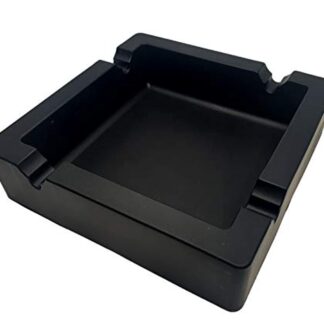 6-Inch Large Black Silicone Cigar Bulk Ash tray, Unbreakable Cigar Ashtray