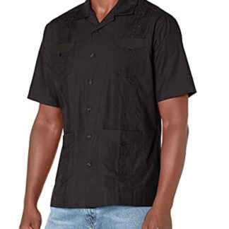 Cubavera Men's Short Sleeve Button Down Embroidered Guayabera Shirt with Camp Collar (Size Small - 5X Big & Tall)