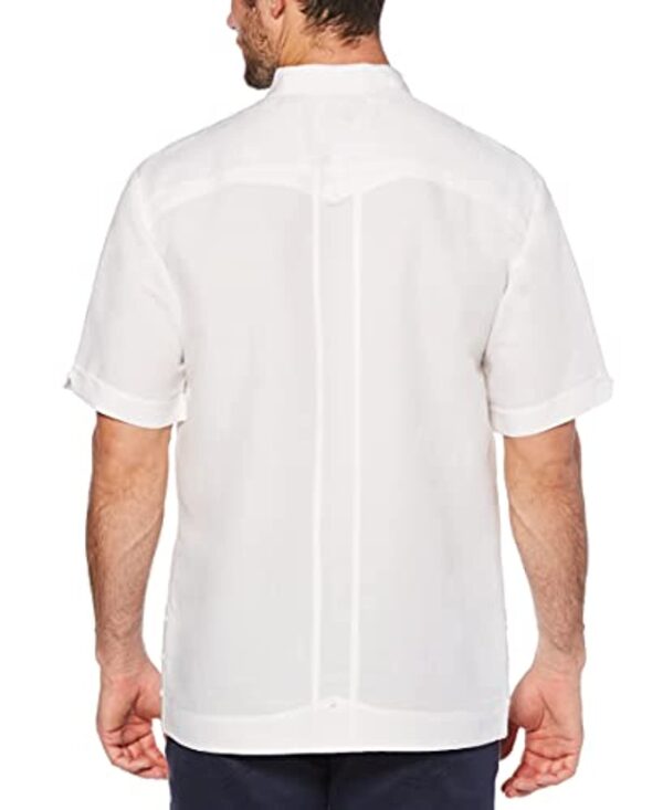 Cubavera Men's Four-Pocket Mini Pintuck Embroidered Short Sleeve Guayabera Shirt - Image 3