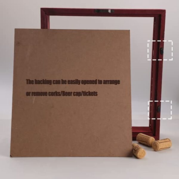 Slot-Wine Cork Holder-Ticket Display Case Frame Come with Light-Beer Caps cigar labels show case-Burgundy - Image 6