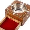 Handcrafted Cigarette Smoking Wooden Ashtray With Compartment For Home Living Room Office Patio Poker Coffee Tabletop For Cigarettes Unique Vintage Decorative Square Indoor Outdoor Ash Holder - Image 5
