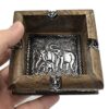 Home_Decor Vintage Wooden Ashtray Outdoor Cigar Ashtray Aluminum Black Square Antique Home Decor Wood AS006 Brown Medium - Image 5