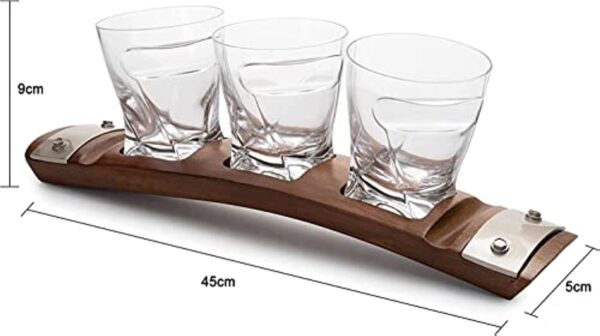 The Wine Savant Glass & Coaster & with 3 Whiskey Glasses Slot to Hold, Whiskey Glass Gift Set, Rest, Accessory Set Gift for Dad, Men Home Office Decor Gifts, Fathers Day - Image 6