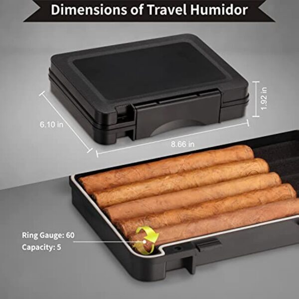 Travel Cigar Humidors Case Box with Cigar Accessories for Men - Image 4