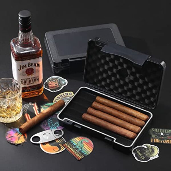 Travel Cigar Humidors Case Box with Cigar Accessories for Men - Image 5