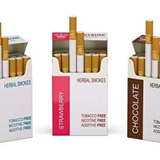 HONEYROSE 3 Packs Sampler Herbal Cigarettes, Chocolate - Strawberry - Blue, Tobacco & Nicotine Free