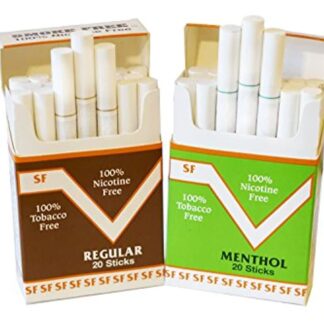 Herbal Cigarettes- Cocoa Bean- Two Pack Premium- Regular & Menthol Flavor - 100% Tobacco & Nicotine Free - Non Addictive - Tobacco Substitute - (40 Sticks)