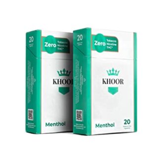 KHOOR Herbal Cigarettes - 2 Menthol Packs, Non-Addictive, Tobacco-Free & Nicotine-Free, Traditional Cigarette Substitute, Premium Menthol Flavor - 2 Packs (40 Sticks)