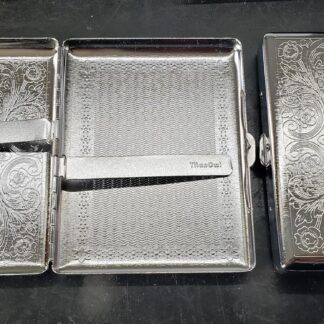 Etched Cigarette Case Victorian Style Metal Holder for Regular, King and 100's Size (Etched Silver) RFID