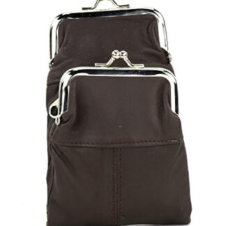 Leather Impressions Sturdy Cigarette Case - Make a Fashion Statement with The Elegant Cigarette Holder Featuring Dual Twist Clasp and a Zipper Pocket, Classic Long-Lasting Lighter Holder (Brown)