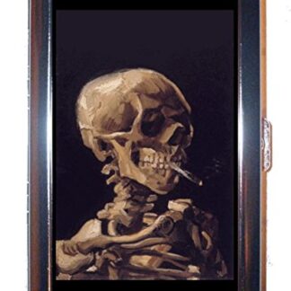 Vincent Van Gogh Skull with Burning Cigarette Stainless Steel ID or Cigarettes Case (King Size)
