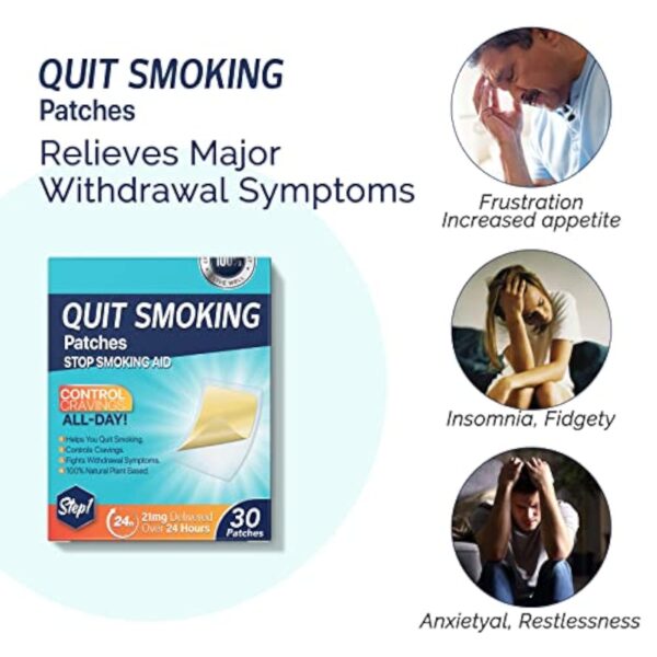 21mg Quit Smoking Patches,Step 1 Stop Smoking Aids Patches,30 Count Transdermal System Patch,Quit Smoking Stickers That Work with 2 Weeks,Easy and Effective Help to Quit That Work - Image 6
