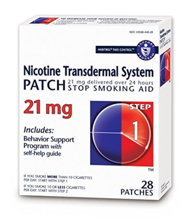 Habitrol Nicotine Transdermal System Patch | Stop Smoking Aid | Step 1 (21 mg) | 28 Patches (4 Week Kit)