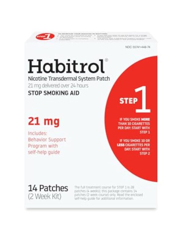Habitrol Nicotine Transdermal System Stop Smoking Aid, Step 1 (21 mg), 14 Count (Pack of 1)