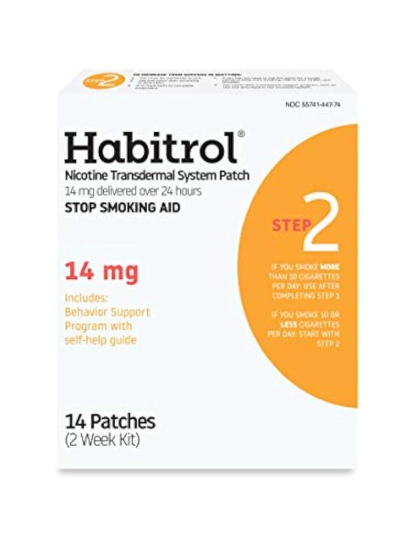 Habitrol Nicotine Transdermal System Patch | Stop Smoking Aid | Step 2 (14 mg) | 14 Patches (2 Week Kit)