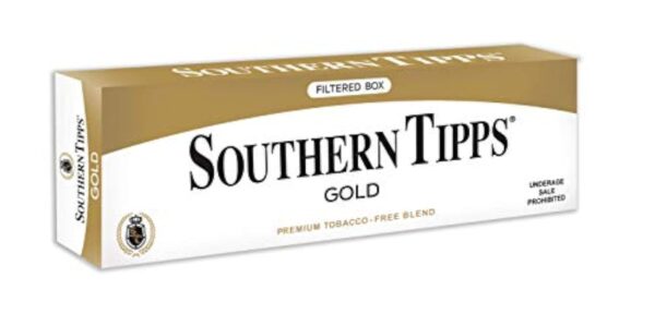 Herbal Cigarettes, SOUTHERN TIPPS Gold Carton - (10 Packs, 200 Smokes) - Tobacco Free Cigarette Substitute, Nicotine Free Cigarette Substitute, Herbal Cigarette Alternative