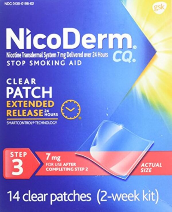 Nicoderm CQ Smoking Cessation Patch with 7mg 14 ct Step 3 - Image 2