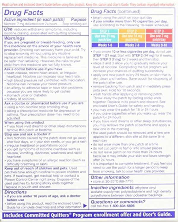 Nicoderm CQ Smoking Cessation Patch with 7mg 14 ct Step 3 - Image 3