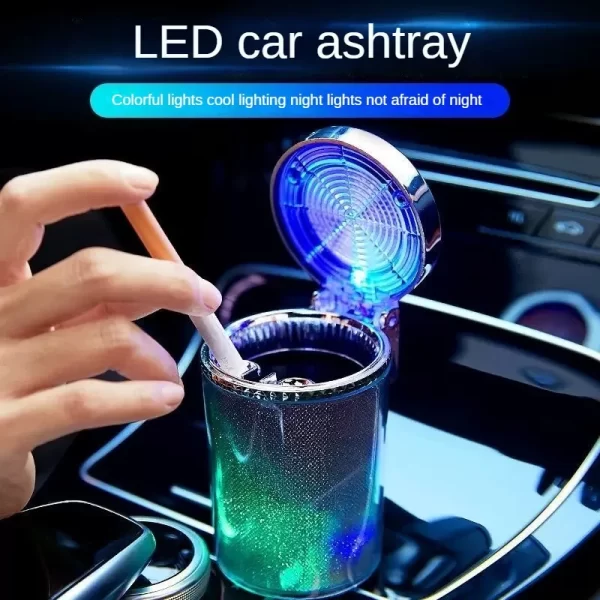 Car ashtray Personality creative suspension in-car ashtray with LED lights automotive accessories