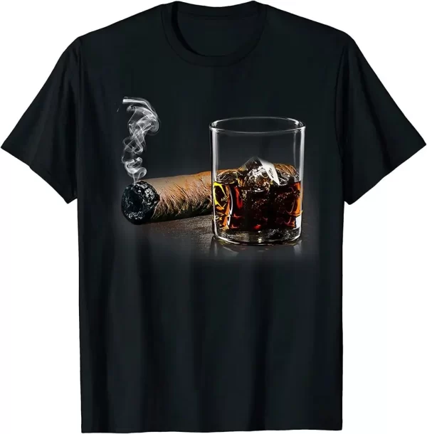 Cigar And Drink Great For Cigar Lounge Lovers T-Shirt Anime Graphic T-shirts High Quality 100%Cotton Short Sleeve