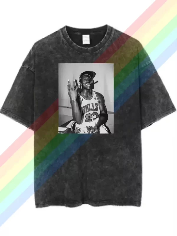 2024 Men T Shirt Casual Vintage Michael T-shirt Graphic Oversized Jordan Cigars Breathable Comfortable Streetwear Y2K Hip Hop
