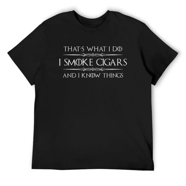 Cigar Smoker Gifts - I Smoke Cigars and I Know Things Funny Gift Ideas for Cigar Smokers with Humidor T-Shirt