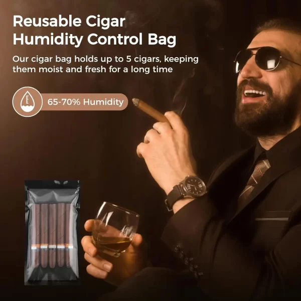 10/3 PCS Cigar Humidor Bags Hydration Bag Cigar Humidity Control Pouch, Portable Seal-tight Zip Lock for Business Trips - Image 3