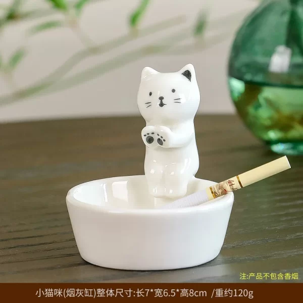 Ceramic Cartoon Cat Ashtray Creative Animal Cat Ashtray Office Desktop Decoration Ceramic Home Decoration Accessories Ashtray - Image 6