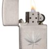Zippo Brushed Chrome Marijuana Leaf Pocket Lighter (29587), One Size,High Polish Chrome - Image 4