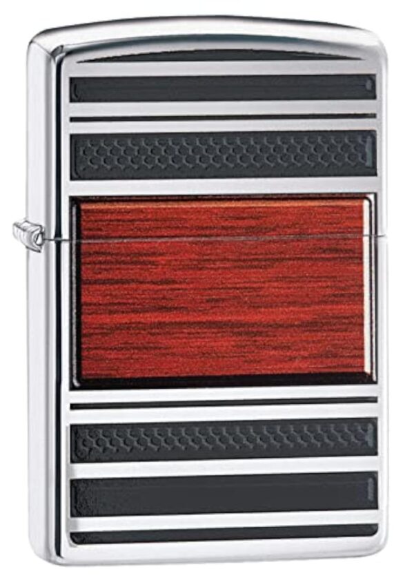 Zippo Wood Grain High Polish Chrome Pipe Pocket Lighter, One Size, Model Number: 28676